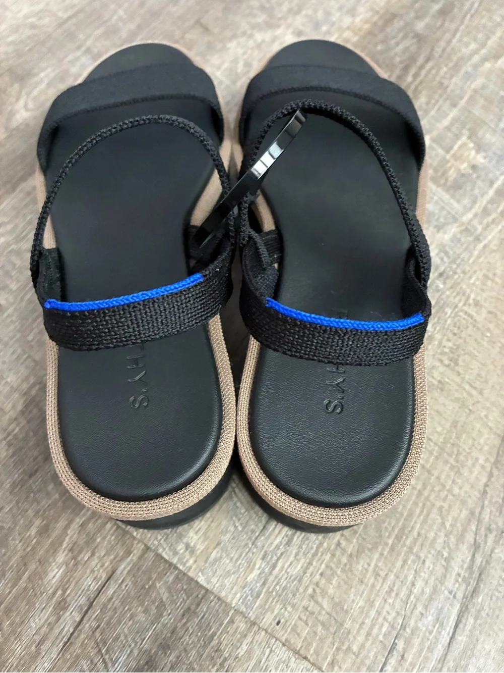 Rothy's The Lightweight Wedge Sandals black size 9.5 NEW without box